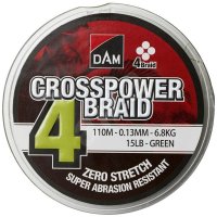 DAM pletená šňůra Crosspower 4-Braid 150m 0.20mm 9,9kg GREEN
