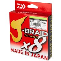 Daiwa pletená šňůra J-Braid Grand X8E 135m Chartreuse 0,18mm 12,5kg