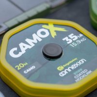 RidgeMonkey návazcová šňůrka Connexion CamoX Stiff Coated Hooklink 20m 25lb Camo