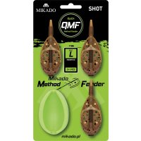 Mikado sada krmítek Method Feeder SHOT Q.M.F. SYSTEM L - 3x30g + 1ks forma 