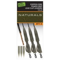 Fox montáž  Edges Naturals Copper-Core Power Grip Lead Clip Leaders 3ks