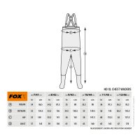 Fox brodící kalhoty Khaki HD XL waders vel.8/42